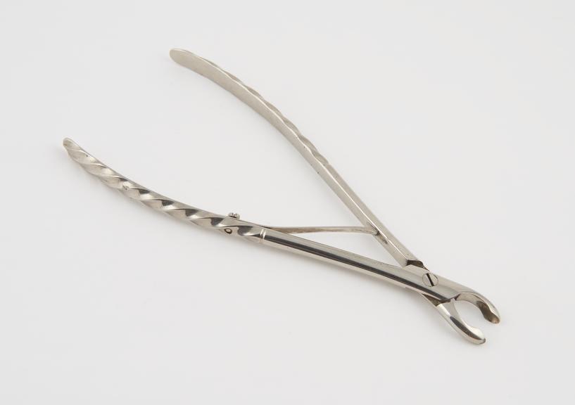 Gouge forceps, by Maw, London, England, plated steel