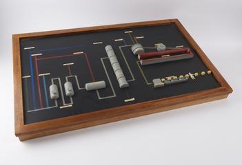 Diorama from molecular structure of rubber exhibit