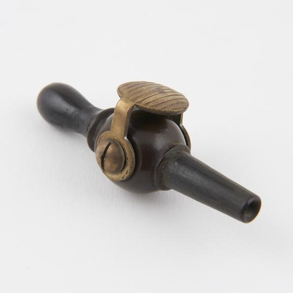 Tap from anaesthetic apparatus(?), brass and vulcanite