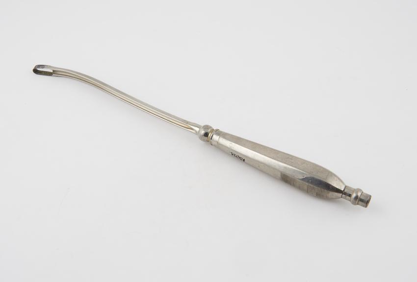 Curette, flushing, steel, European, late 19th century