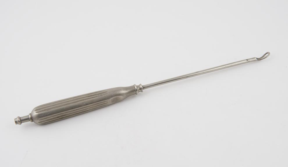 Curette, flushing, steel, European, late 19th century