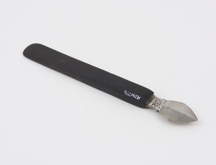 Neurotomy knife, steel and ebony, by Fallowfield