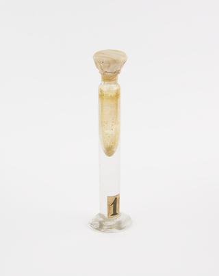 Glass specimen jar containing a "dummy" sample of fulvene