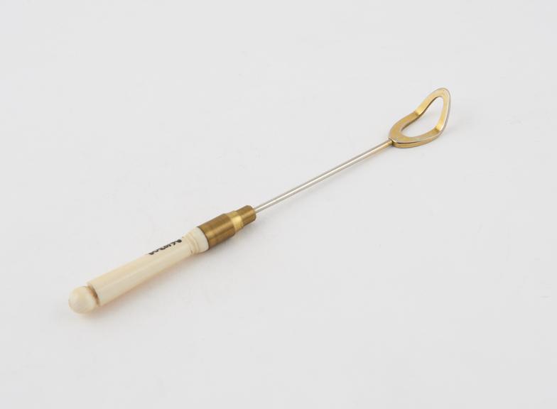 Curette, unidentified, steel, brass and ivory, late 19th century