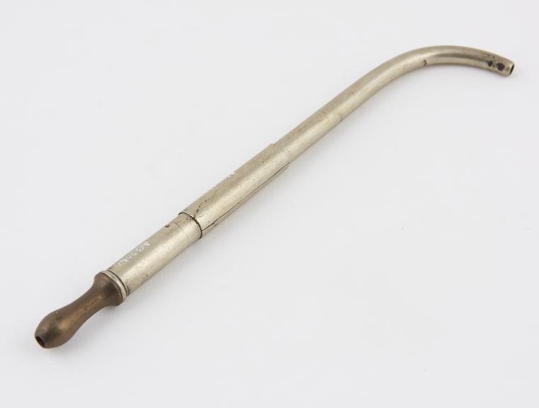 Drainage tube, steel, plated, 19th century