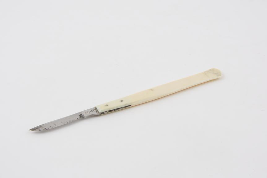 Scalpel, steel and ivory, by Wood, British, 19th century