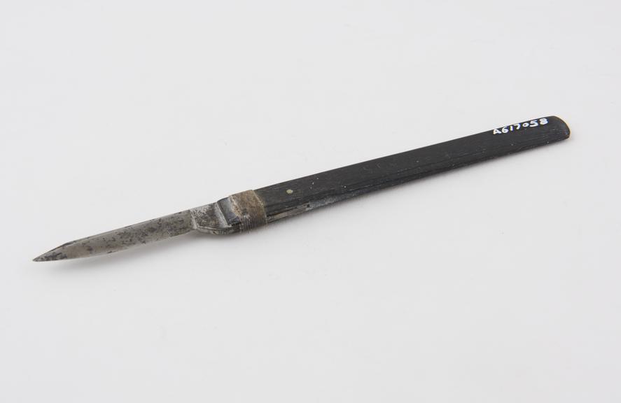 Scalpel, steel and ebony, 1751-1900