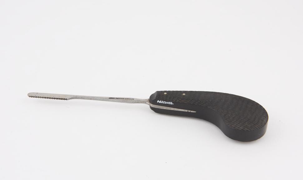 Periosteotomy saw, Adams, steel and ebony