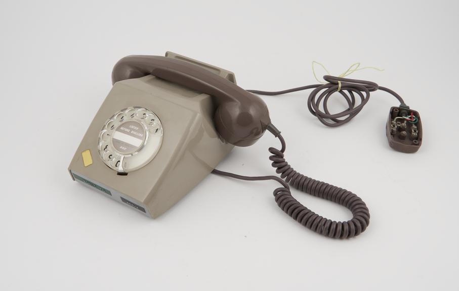 Telephone handset, two tone grey