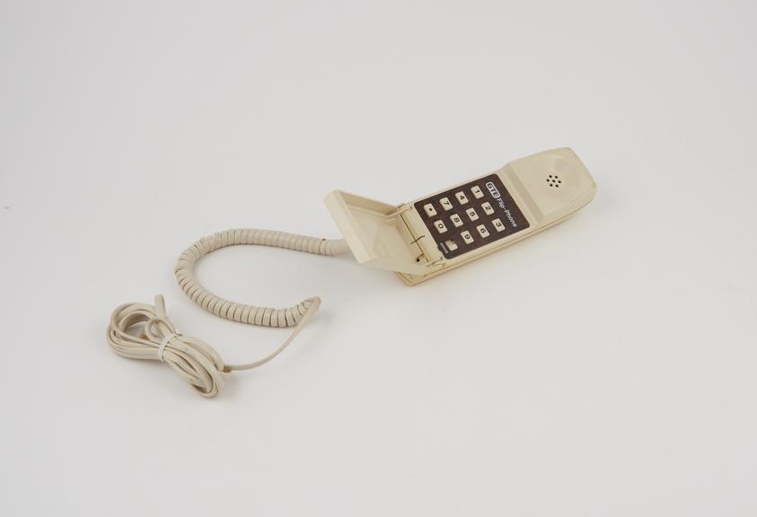 Telephone handset, beige, 'Flip-phone 960', push-button