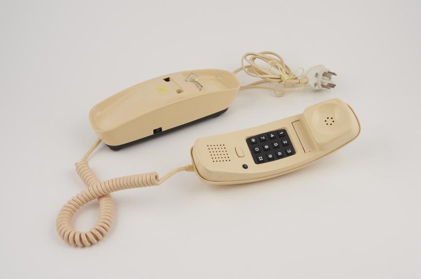 Telephone handset, cream,  keypad