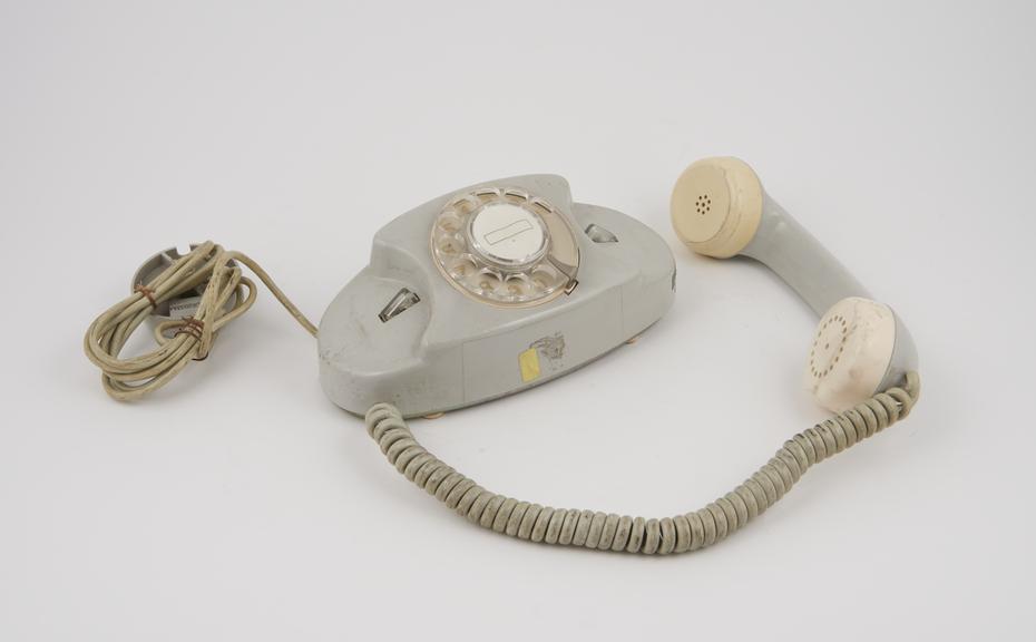 Telephone handset, dial, two tone grey, model 2888 Primrose