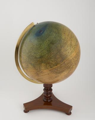 Globe illustrating the Earth's magnetism in 1872