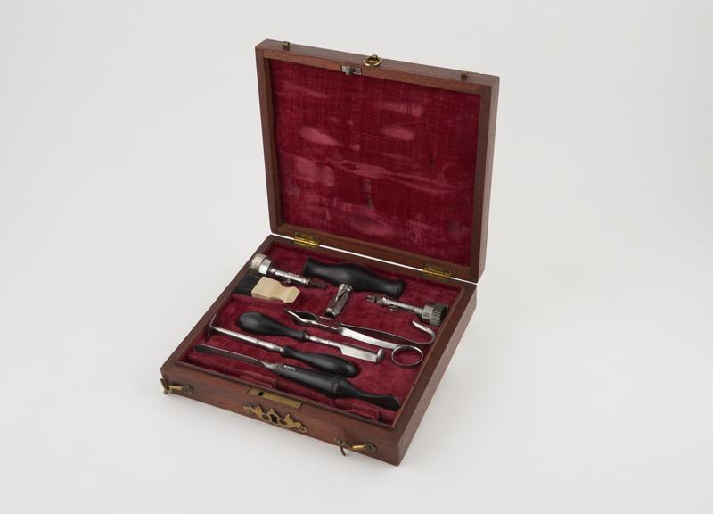 Trephination set, cased, by W. Pepys, English, late 18th century