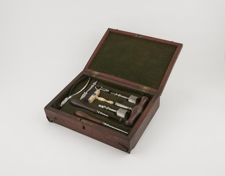 Trephination set, cased, possibly English, 19th century