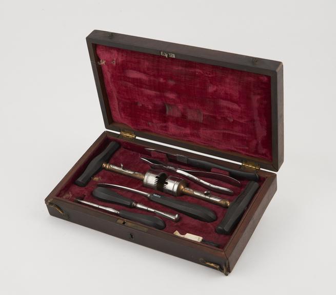 Trephination set, cased, English, 19th century