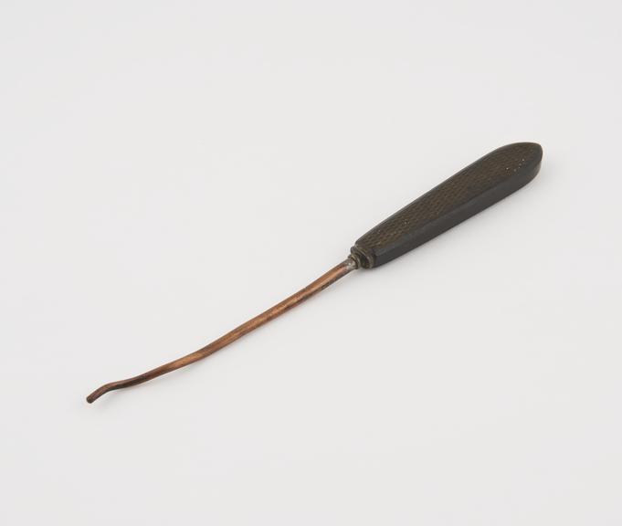 Cautery (?), copper rod in ebony handle, probably English