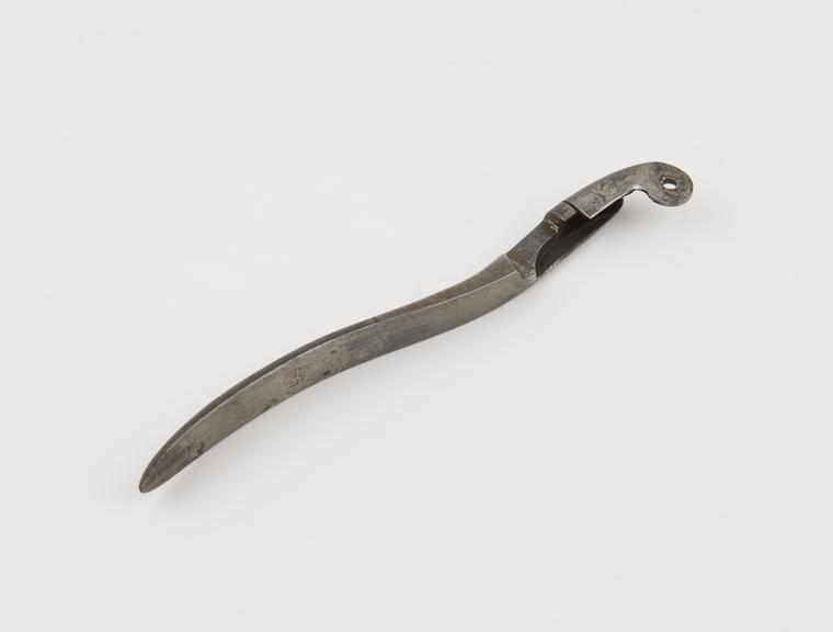 Handle from surgical instrument, steel, English, 1830-1890