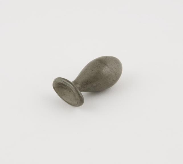 Pewter anal plug, used for prolapse