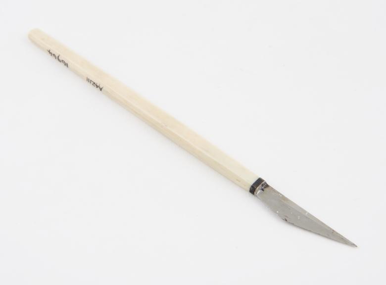 Cataract knife, steel and ivory, by Coxeter of London