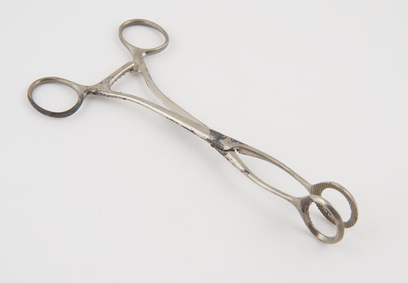 Ovum forceps(?), steel, nickel plated, probably British