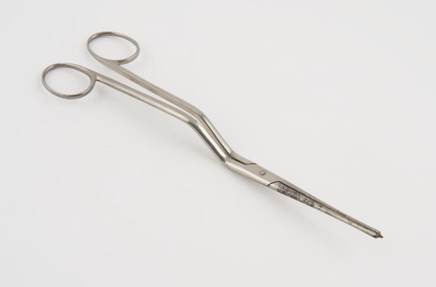 Perforating forceps, nickel plated steel, Europe, 1890-1930