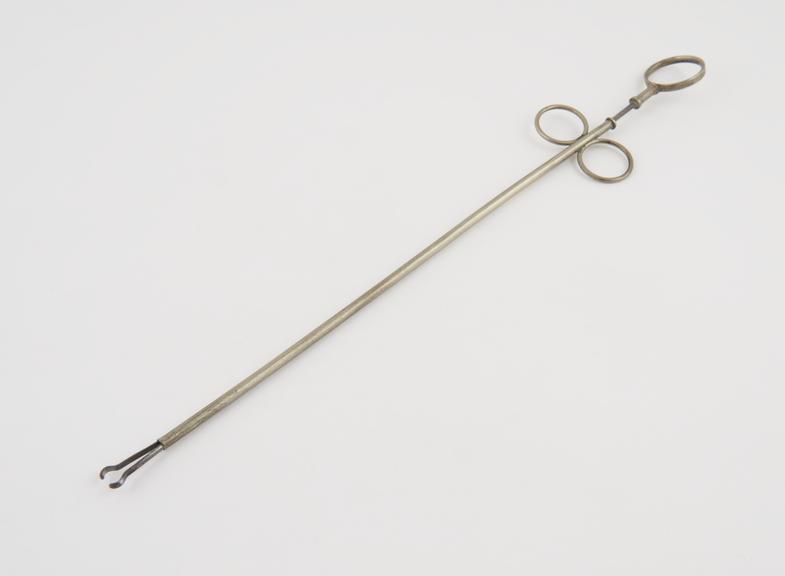 Foreign body forceps, steel and German silver, by Charriere