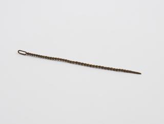 Needle, bronze wire swished into helix, Roman