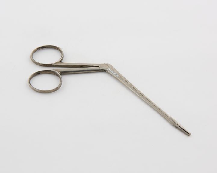 Nasal dressing forceps, steel, nickel-plated, probably British