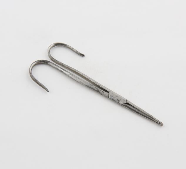 Sinus forceps(?), steel, by Ferguson of London, 1829-1860