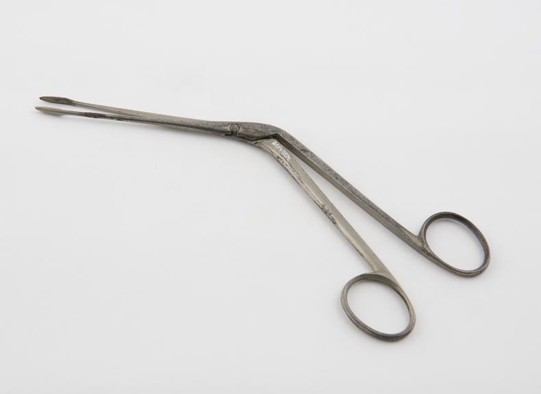 Nasal forceps, steel, plated, 1880 to 1920