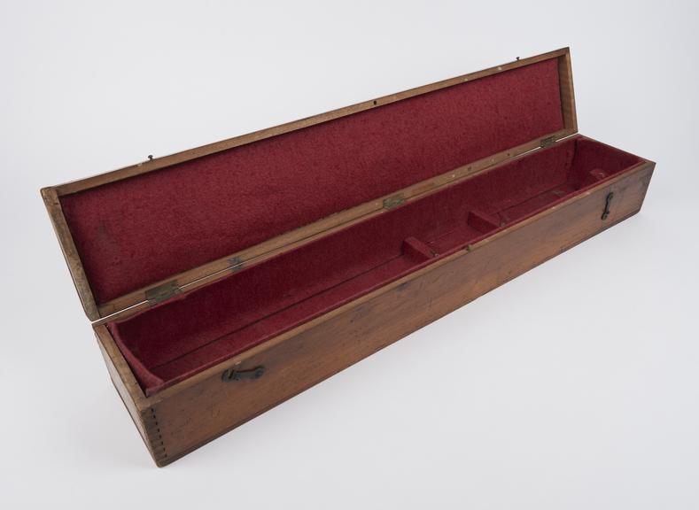 Mahogany case for planimeter patented 1904 by Connolly Brothers