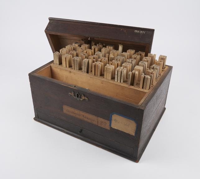 Rhabdological abacus, in case. Invented by H. Goodwyn, 1822