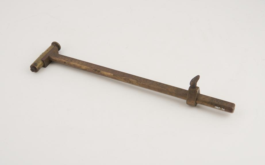 Brass T-rule, length 30cm, use unknown