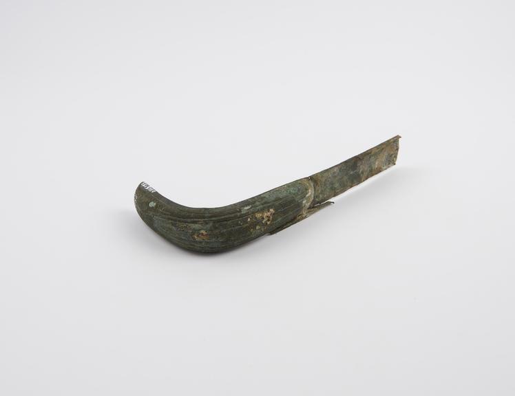 Strigil, bronze, perhaps Roman