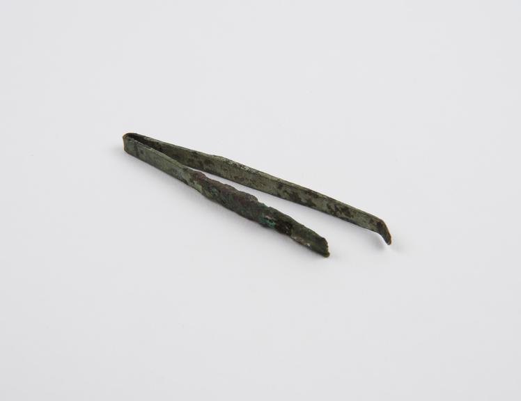 Depilatory forceps, bronze, incomplete, Roman(?), 199BC-500AD