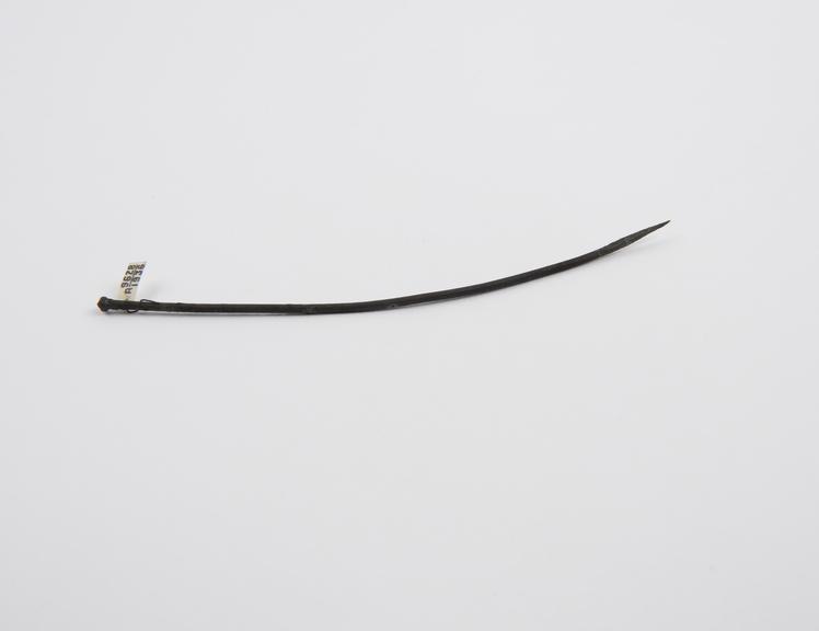 Curved hair pin(?), bronze, found in London, Roman, 50BC-400AD