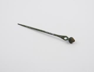 Pin, perhaps, a hair pin, bronze, Roman
