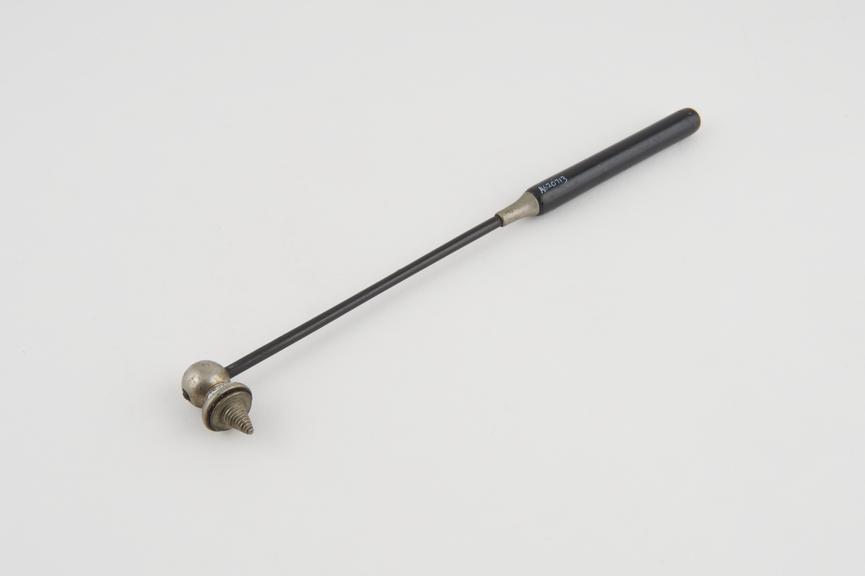 Percussion hammer, steel, whalebone and ebony, 19th century