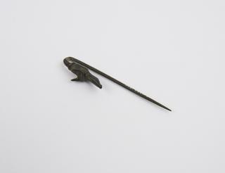 Pin with jackal's head, bronze, Roman