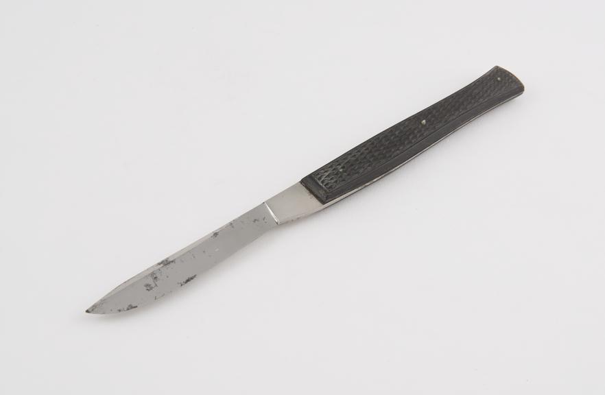 Post mortem scalpel, steel and ebony, 19th century