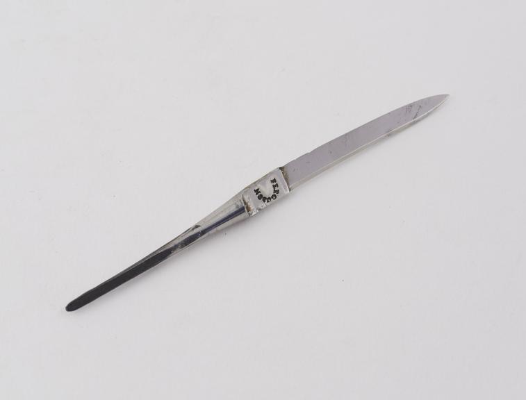 Knife, steel, blade only, by Ferguson of London, 1822 to 1869