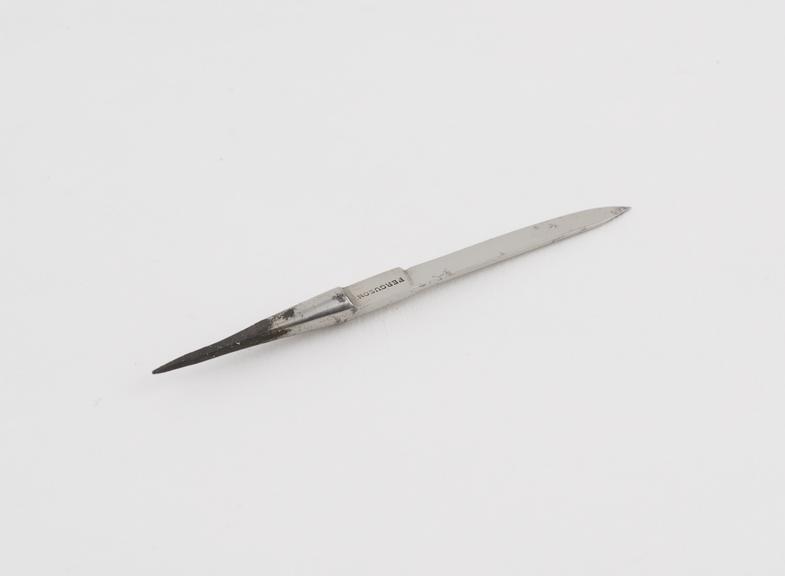 Knife, steel, blade only, by Ferguson of London, 1822 to 1869