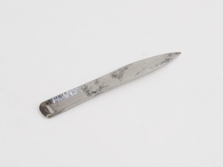 Seton needle, blade only, steel, 19th century