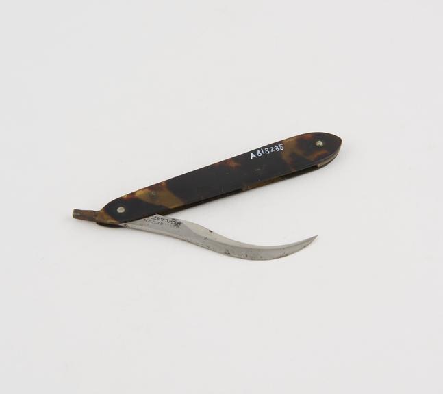 Syme's abscess knife, steel, folding, in tortoiseshell sheath