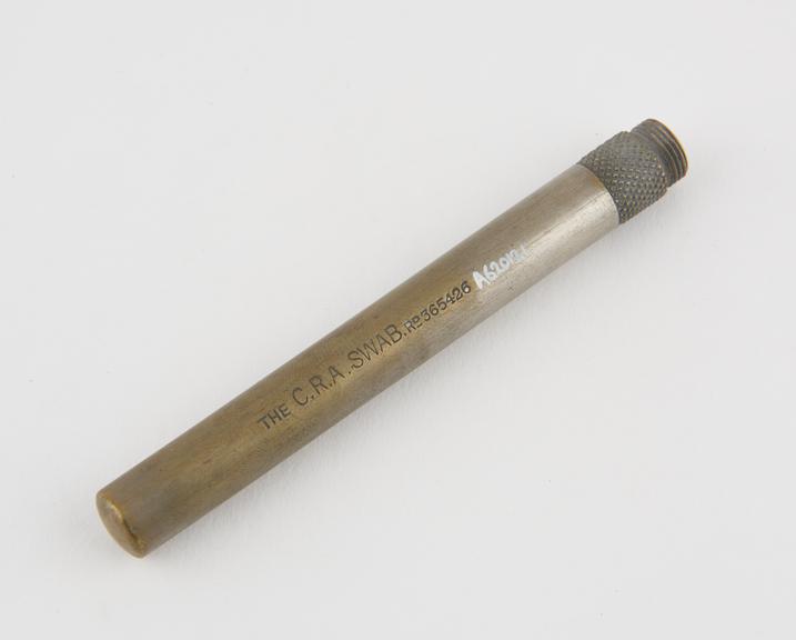 Swab, steel, plated with cotton-tip, in case, 1880-1920