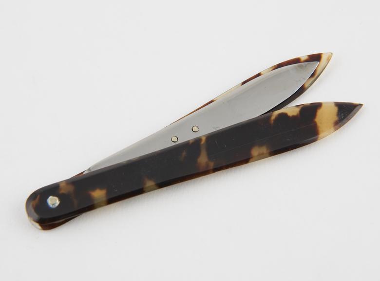 Seton needle, steel, in tortoiseshell sheath, 19th century