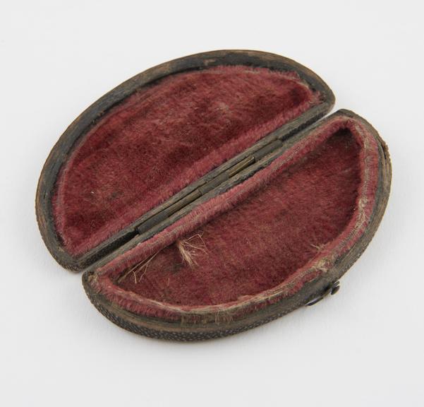 Suture needle case, empty, fishskin, 19th century