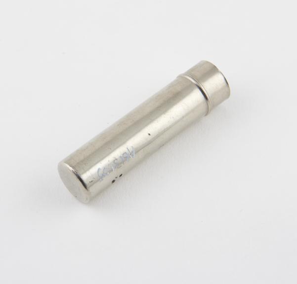 Cylinder, metal, plated, no cap, empty