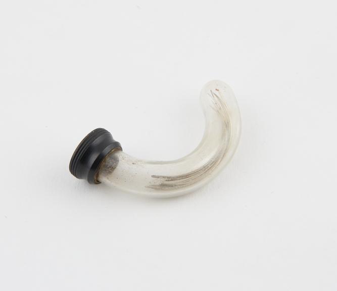 Several suture needles, steel, curved, in glass tube, 1880-1920